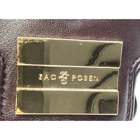 Vintage Zac Posen Burgundy Leather Satchel Oxblood Aubergine Purse - Picture 5 of 6